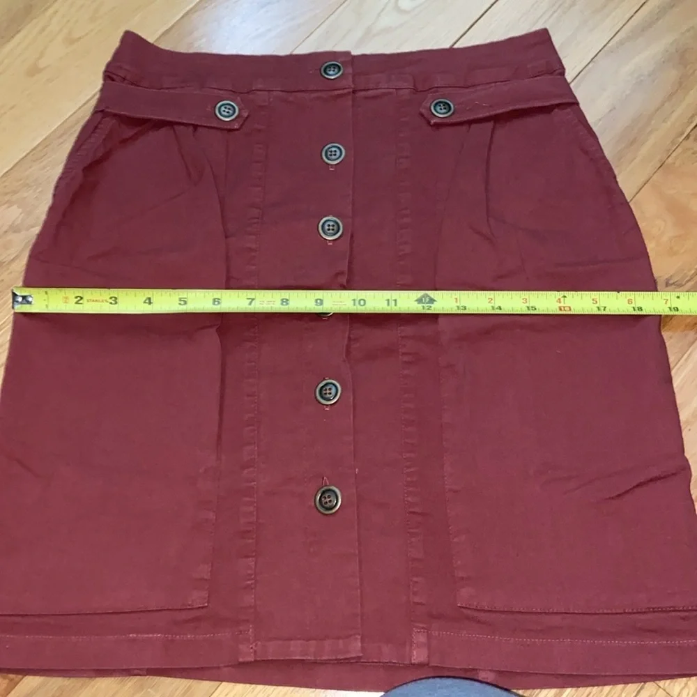 NWT Anthropologie brand AMADI Jupe Button Front Terra Cotta Mini Skirt size M